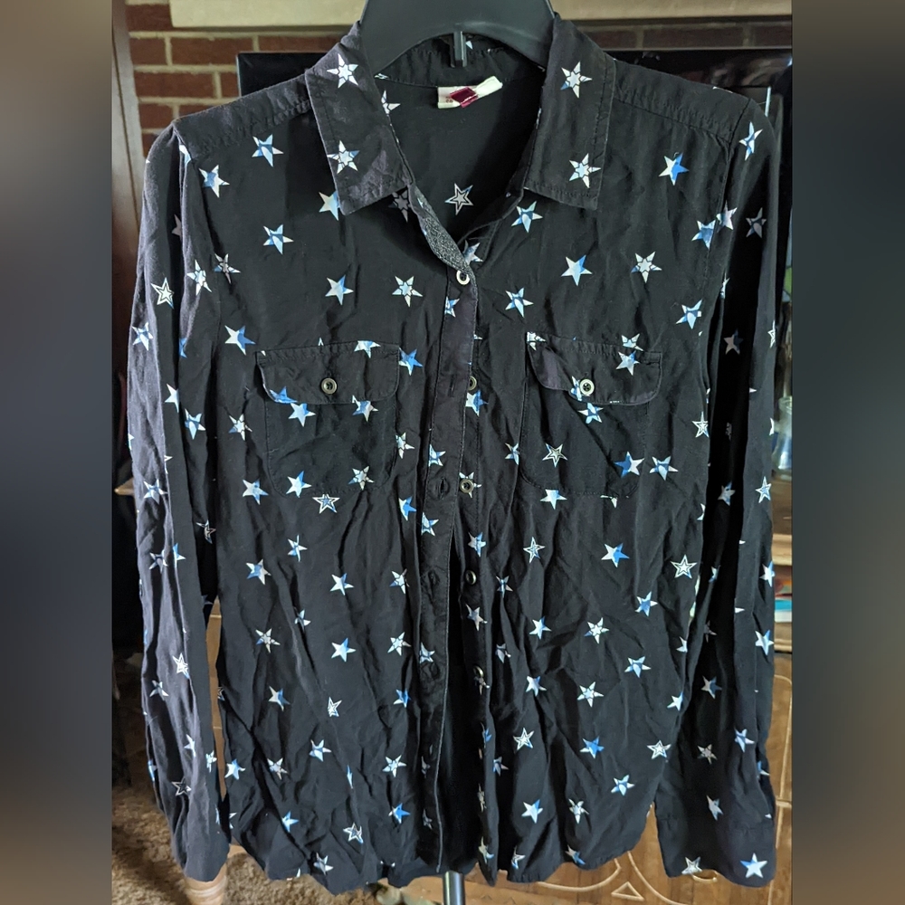 SO Button Down Star Pattern Shirt